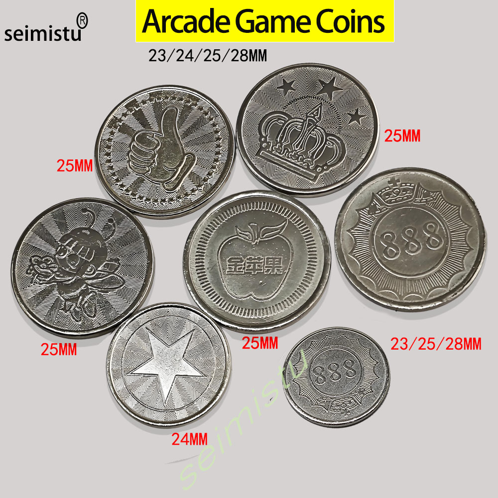 Arcade Games And Vending - 100 stücke Edelstahl 23/24/25mm Tokens Crown